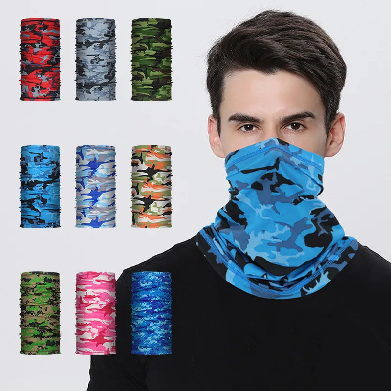 Neck Warmer Summer Breathable Face Mask Sun Protection Ice Silk Outdoor Fishing Magic Neckerchief Cycling Sports Hiking Scarves