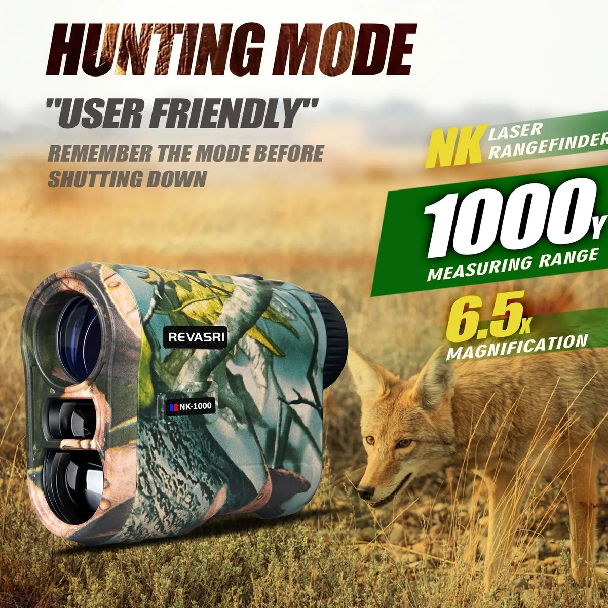 REVASRI 1000m Rechargeable Outdoor Laser Rangefinder