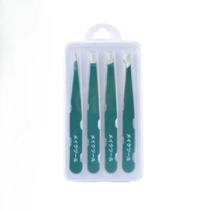 Professional Stainless Steel Tweezers Set for Men & Women High-Precision Slant Tip Beauty Tools with Sensitive Trichologist Care