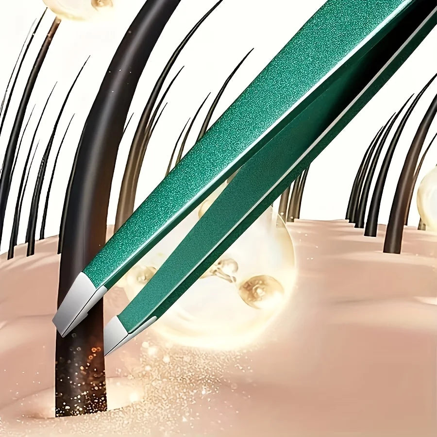 4-Piece Stainless Steel Eyebrow Tweezer Set