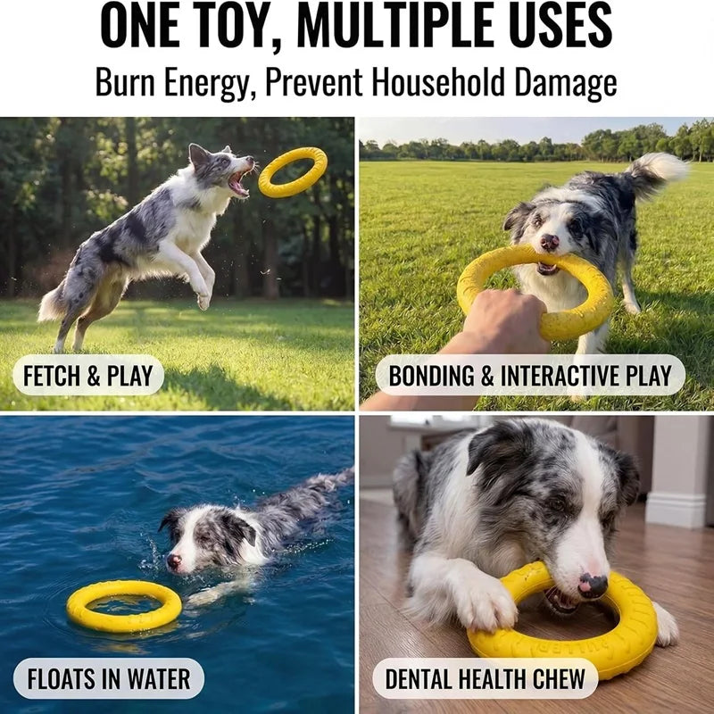 Dog Toys Pet Flying Discs EVA Dog Training Ring Puller Resistant Toys For Dogs Floating Puppy Bite Ring Toy Interactive