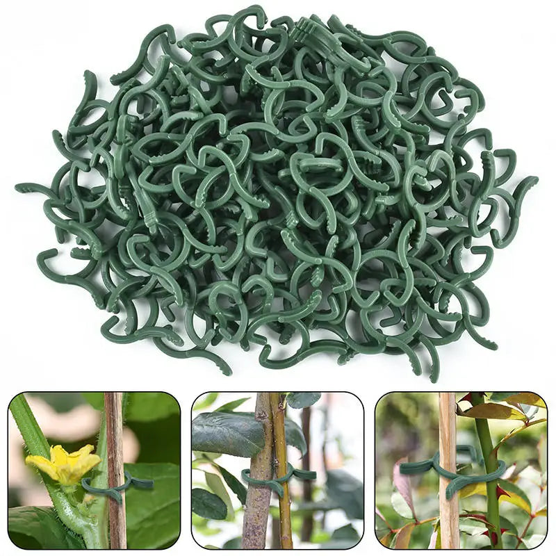 100/200pcs Plant Clips, 3 Size Clips For Attaching Plants, Garden Clips, Plant Support Clips, Climbing Plant Clips, Plant Clips