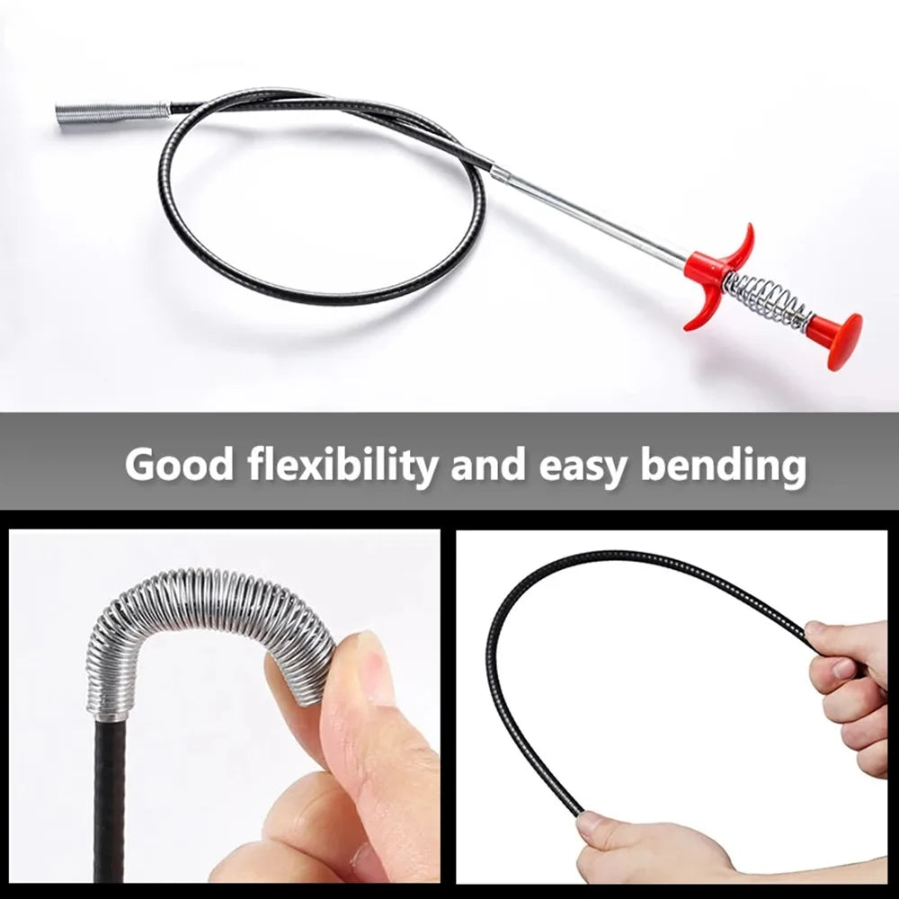 Bathroom Spring Pipe Dredging Tools Kitchen Sink Cleaning Hair Catcher Hair Clog Remover Grabber for Shower Drains Bath Basin