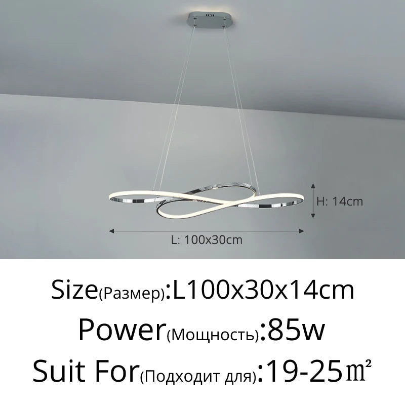 Nordic Simple LED Restaurant Pendant Lights Creative Light Luxury Dining Room Large Chandelier Modern Home Indoor Lighting Lamps