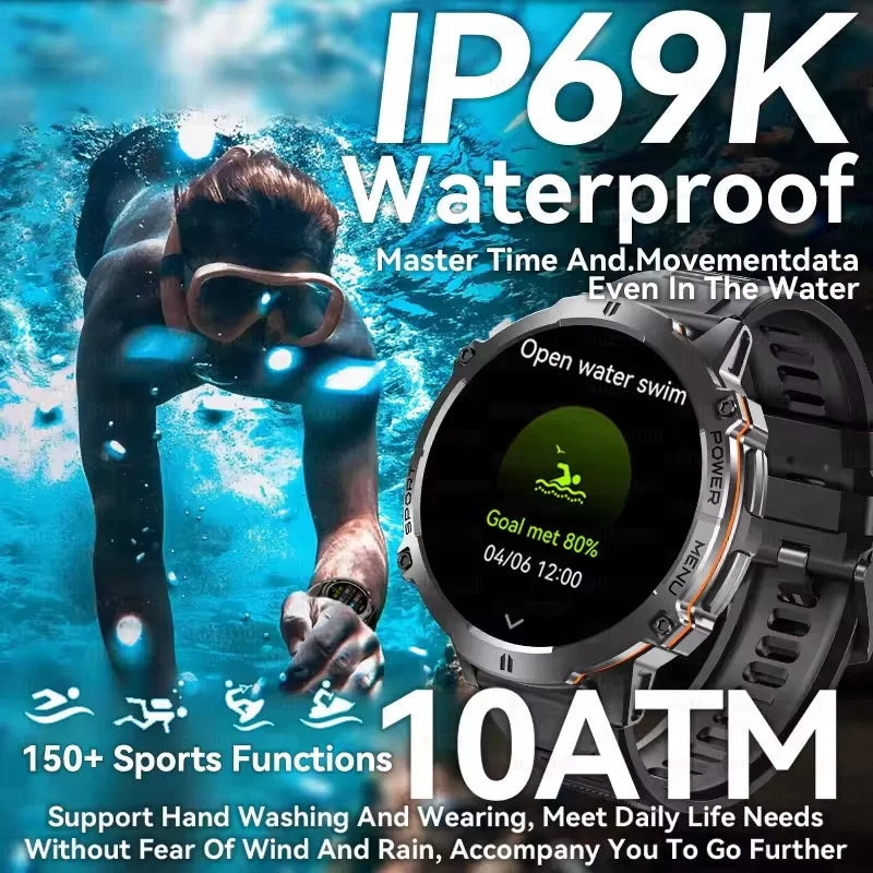 TANK X3 1000mAh Outdoor Smartwatch, 10ATM