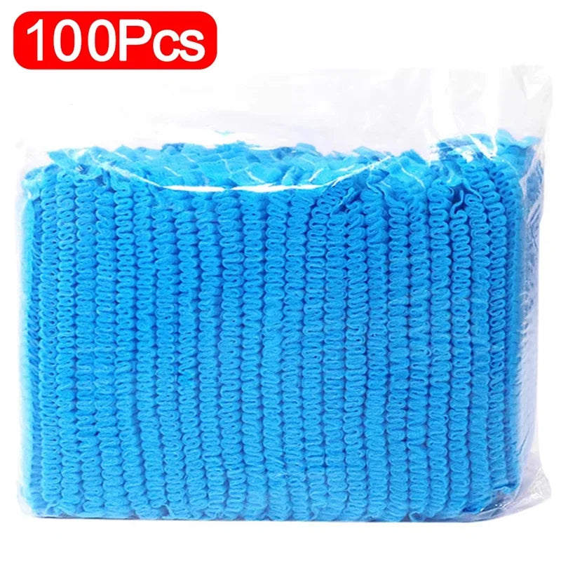 100/50/10PCS Disposable Non Woven Fabric Hat Elastic Sterile Caps Eyelash Extension Head Covers Spa Salon Beauty Accessories