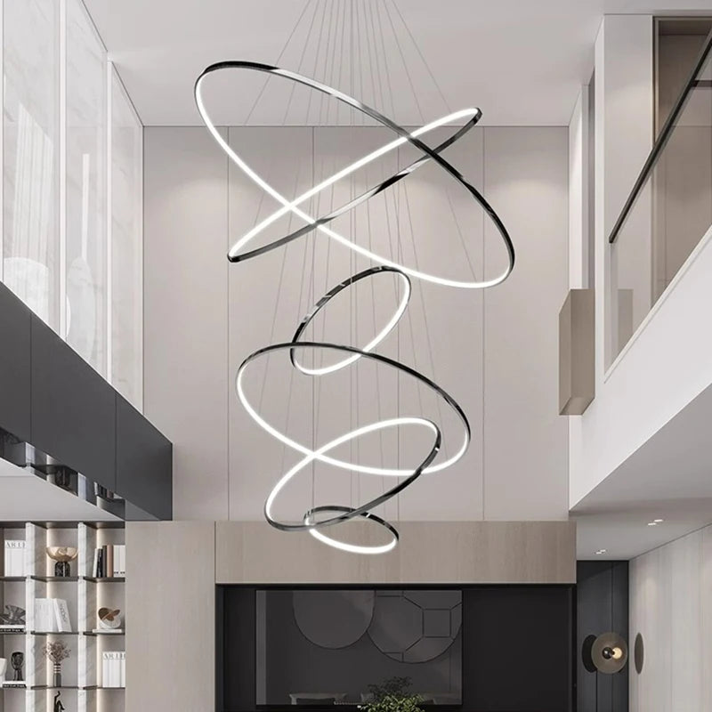 Modern Home Decor LED Lights Pendant Light Lamps for Staircase Chandeliers for Living Room Hanging Light Indoor Lighting