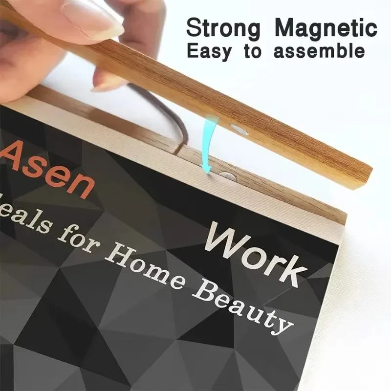 Magnetic Wooden Poster Hanger – 21–90 cm