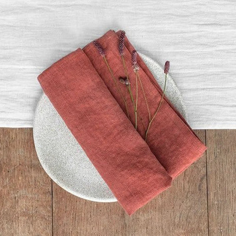 4-Piece Pure Linen Napkin Set – 40×40 cm
