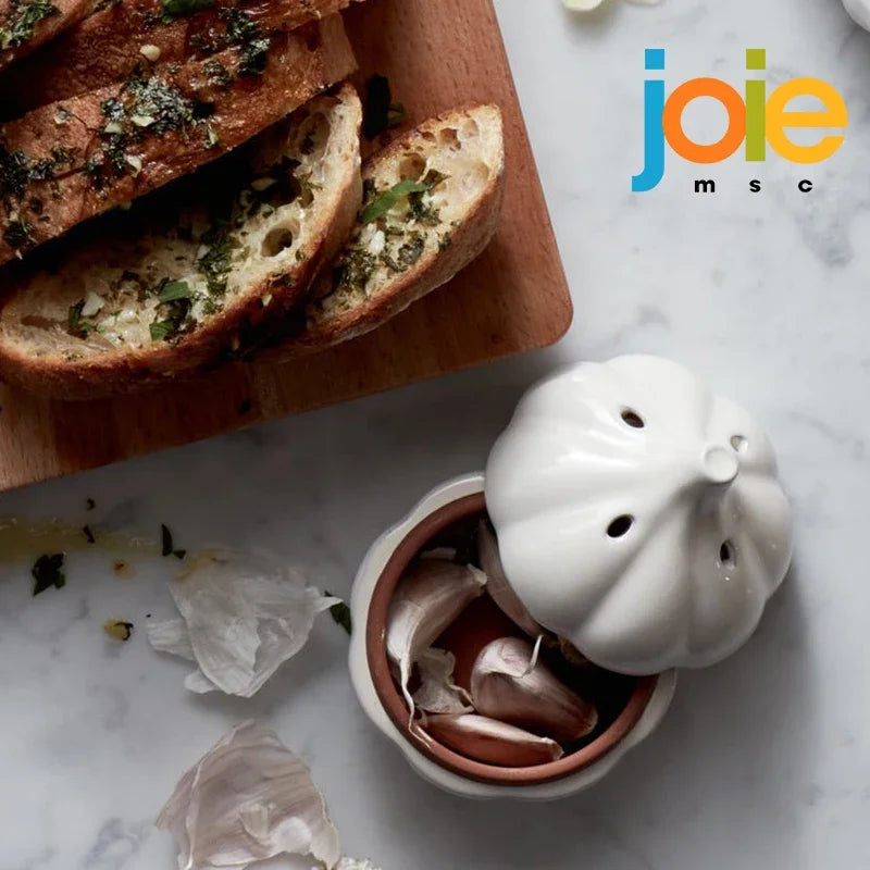 Joie Garlic Storage Box Moisture Proof Anti-mold Ventilation Ceramic Storage Jar Chili Ginger Storage Box Organizer