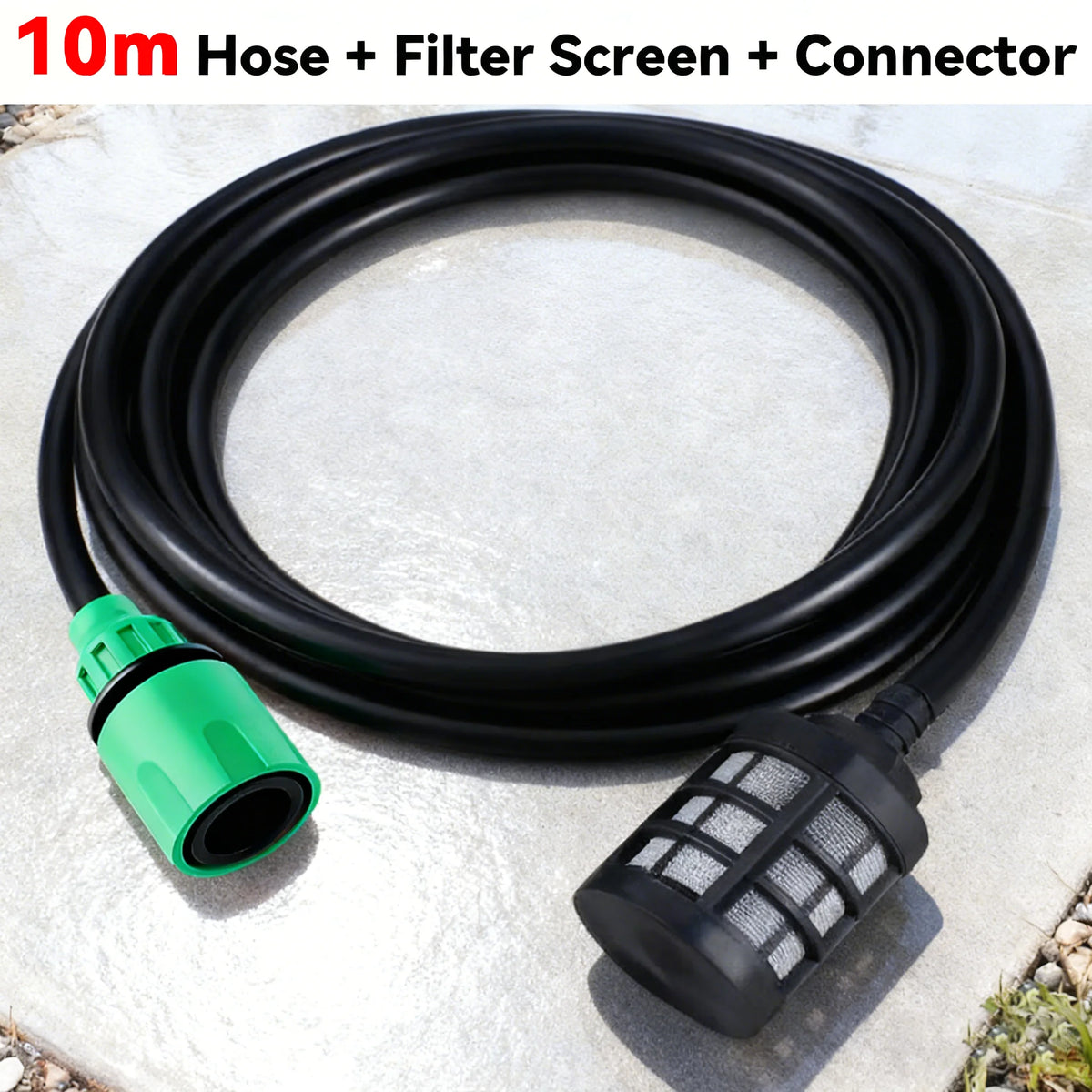 5m/10m/15m/20m Cordless Lithium High-Pressure Car Wash Gun Water Inlet Hose, Household Washer Pipe, 3/8" Flexible Suction Hose