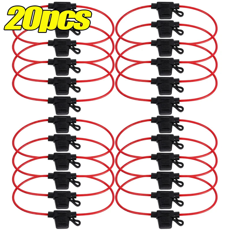 12V Inline Mini Blade Fuse Holders, 5–20 Pack