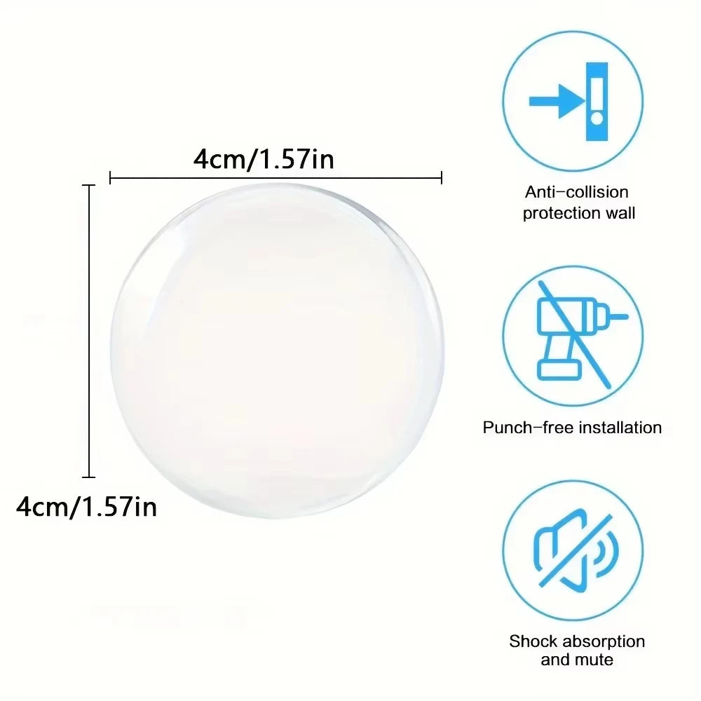 Door Knob Wall Shield Clear Soft Rubber Door Stopper Door Handle Bumper Wall Protector Mute Stickers Muffler Pad Protective Plug