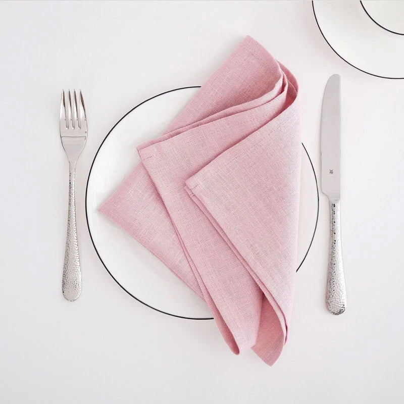 4-Piece Pure Linen Napkin Set – 40×40 cm