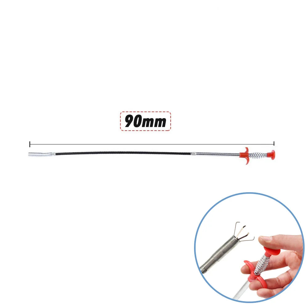 Bathroom Spring Pipe Dredging Tools Kitchen Sink Cleaning Hair Catcher Hair Clog Remover Grabber for Shower Drains Bath Basin