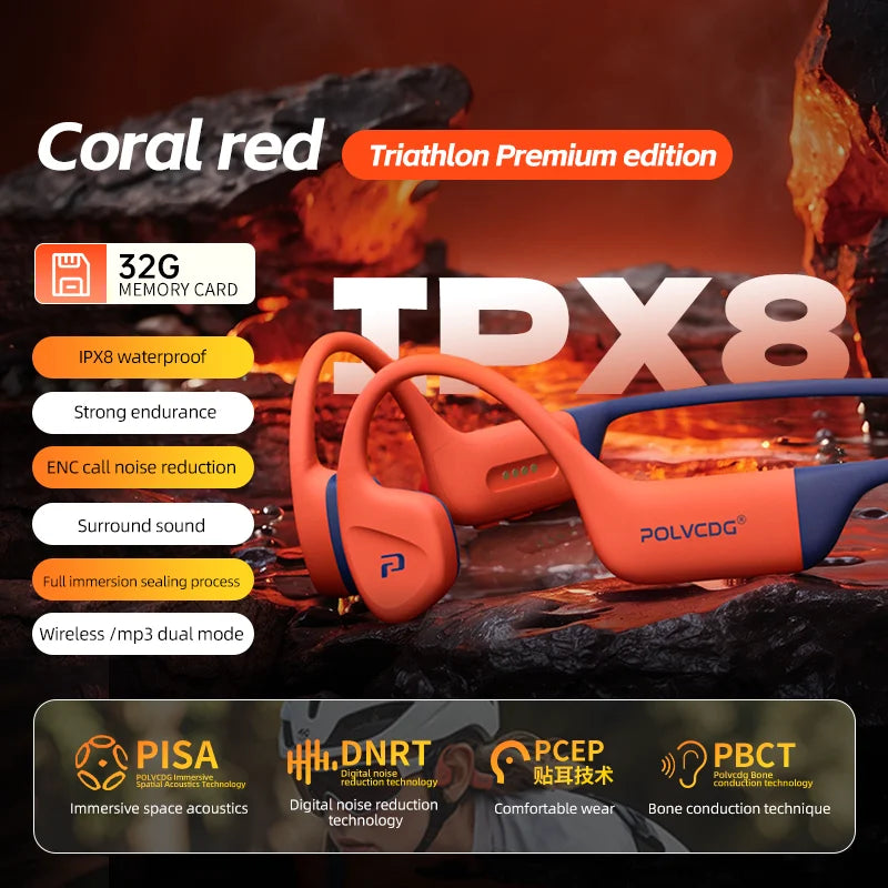POLVCDG X16 IPX8 Bone-Conduction Headphones