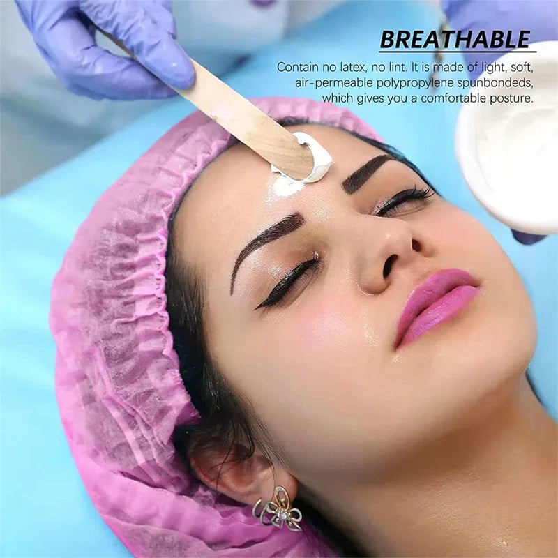 100/50/10PCS Disposable Non Woven Fabric Hat Elastic Sterile Caps Eyelash Extension Head Covers Spa Salon Beauty Accessories
