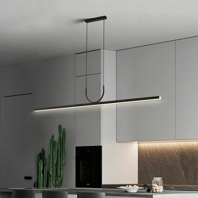 Nordic Minimalist LED Ceiling Chandelier for Dining Living Room Table Kitchen Island Simple Pendant Lamp Indoor Lighting Fixture