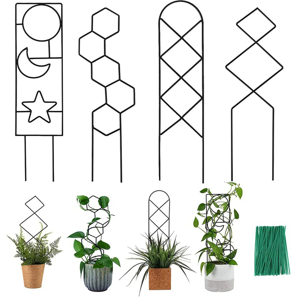 Climbing Plant Trellis Plant Support Garden Stake Stand Climbing Rack Iron Flower Trellis Frame Stand Holder Garden Decor