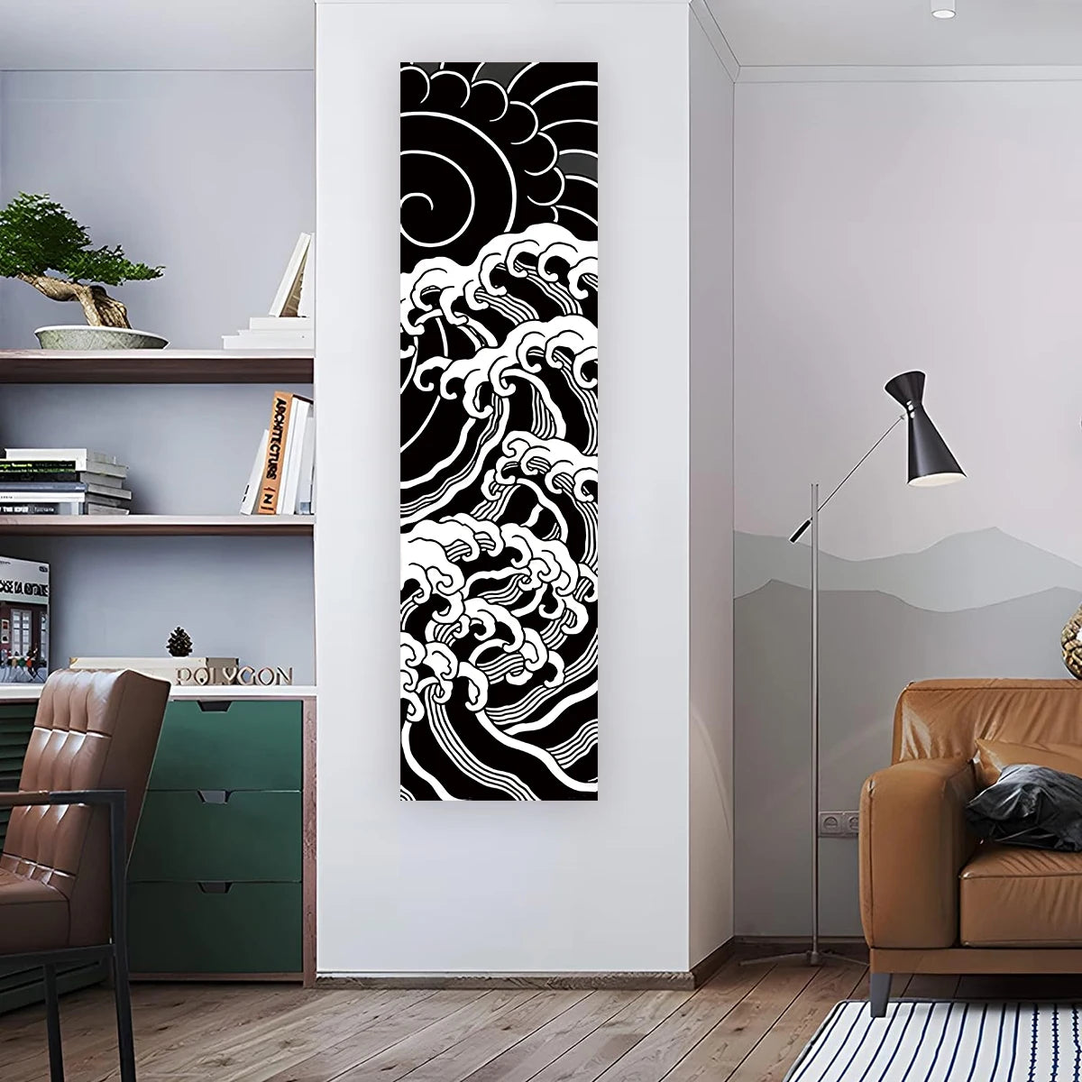 Japanese Ocean Wave Wall Tapestry – 40×150 cm