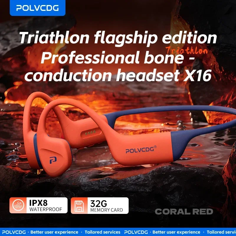 POLVCDG X16 IPX8 Bone-Conduction Headphones