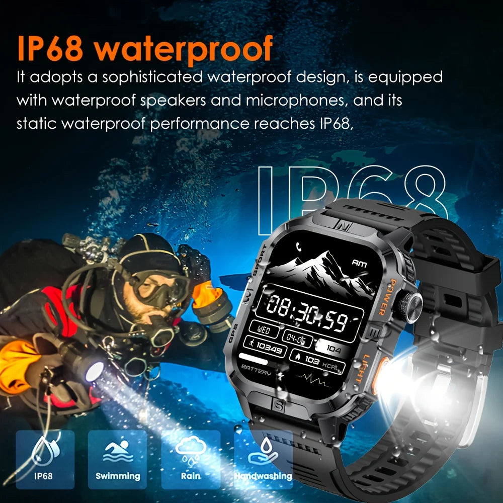 Outdoor GPS Sports Smartwatch with Compass & Calls