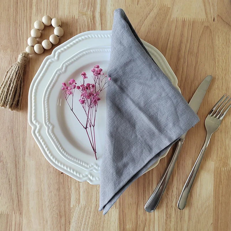 4-Piece Pure Linen Napkin Set – 40×40 cm