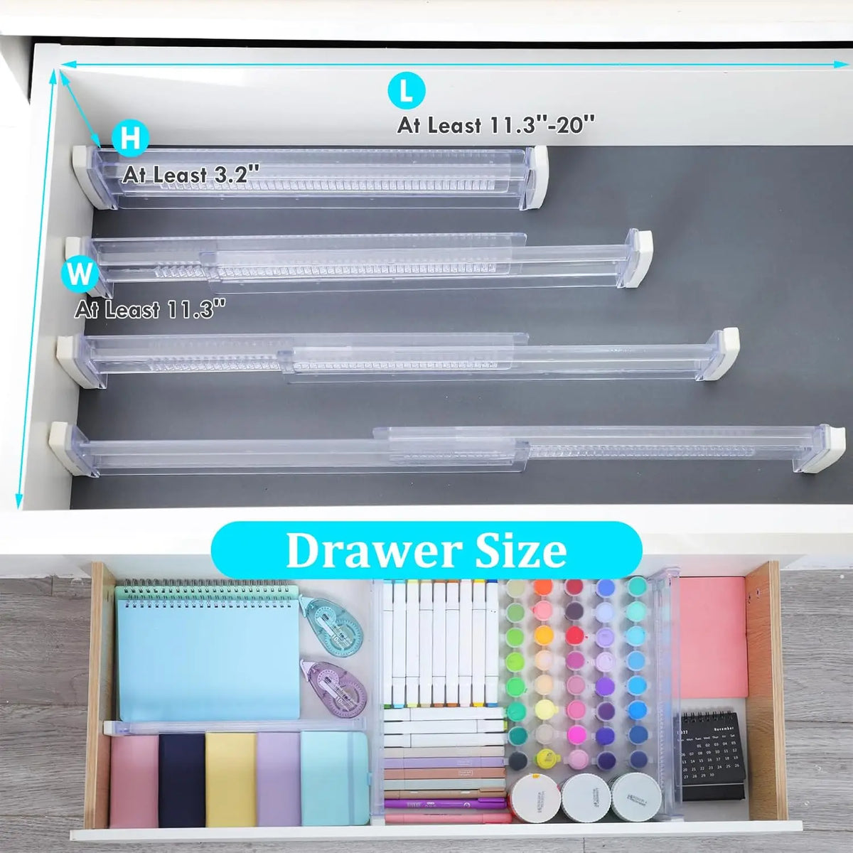 Expandable Clear Drawer Organizer Set – 6/8/10/12 Pack