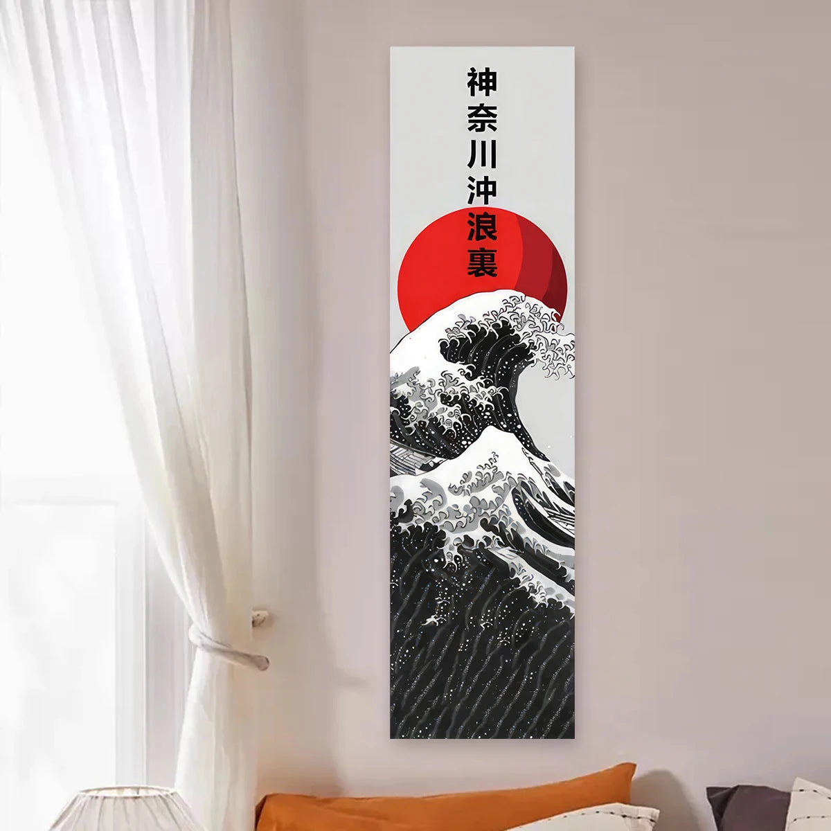 Japanese Ocean Wave Wall Tapestry – 40×150 cm