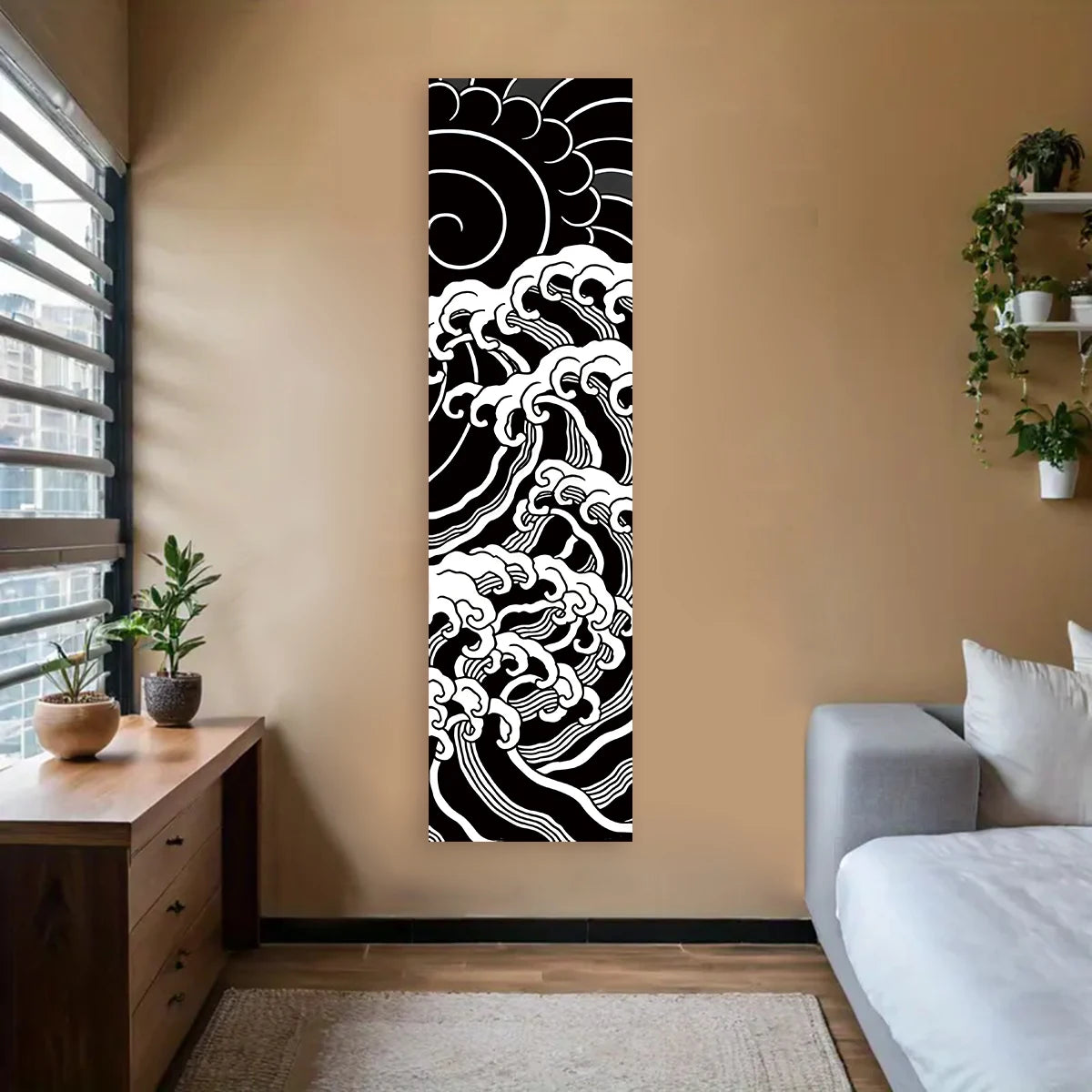 Japanese Ocean Wave Wall Tapestry – 40×150 cm