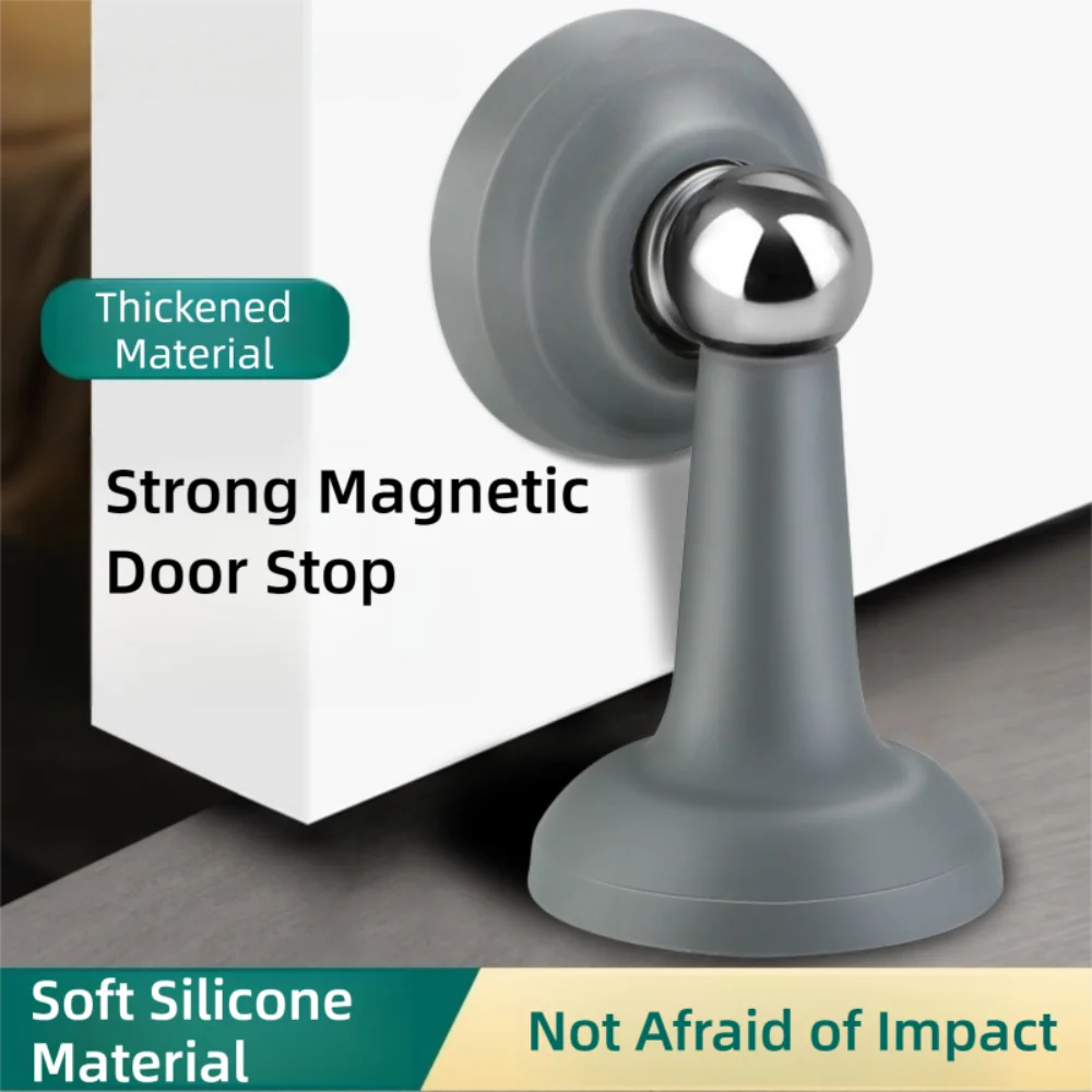 4/1PCS No-Drill Door Stopper For Room Door Fixed Wall Protection Anti-collision Household Silicone Strong Suction Floor Stopper