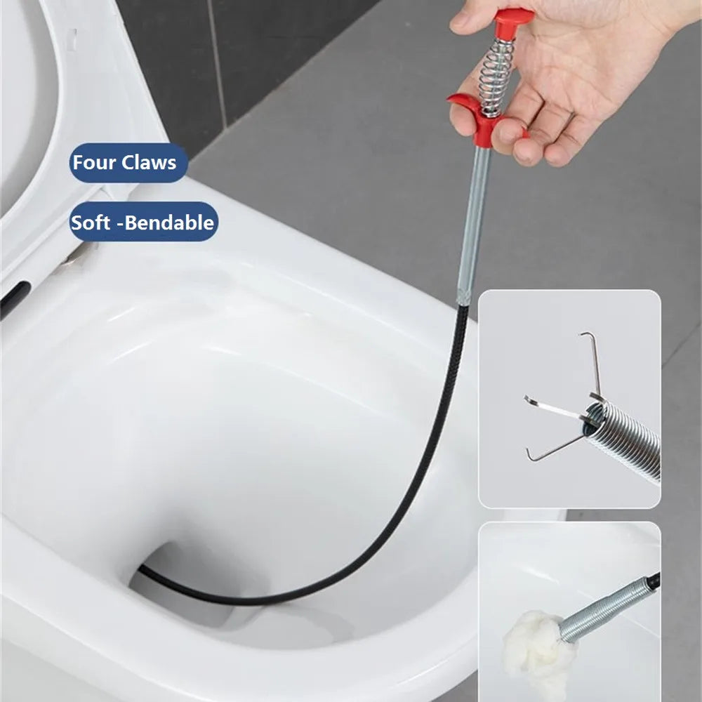 Bathroom Spring Pipe Dredging Tools Kitchen Sink Cleaning Hair Catcher Hair Clog Remover Grabber for Shower Drains Bath Basin