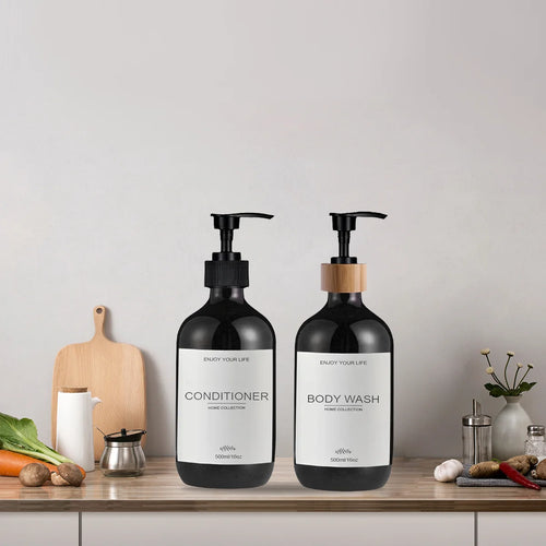 500ml Refillable Soap Dispenser Bottle – Waterproof Labels