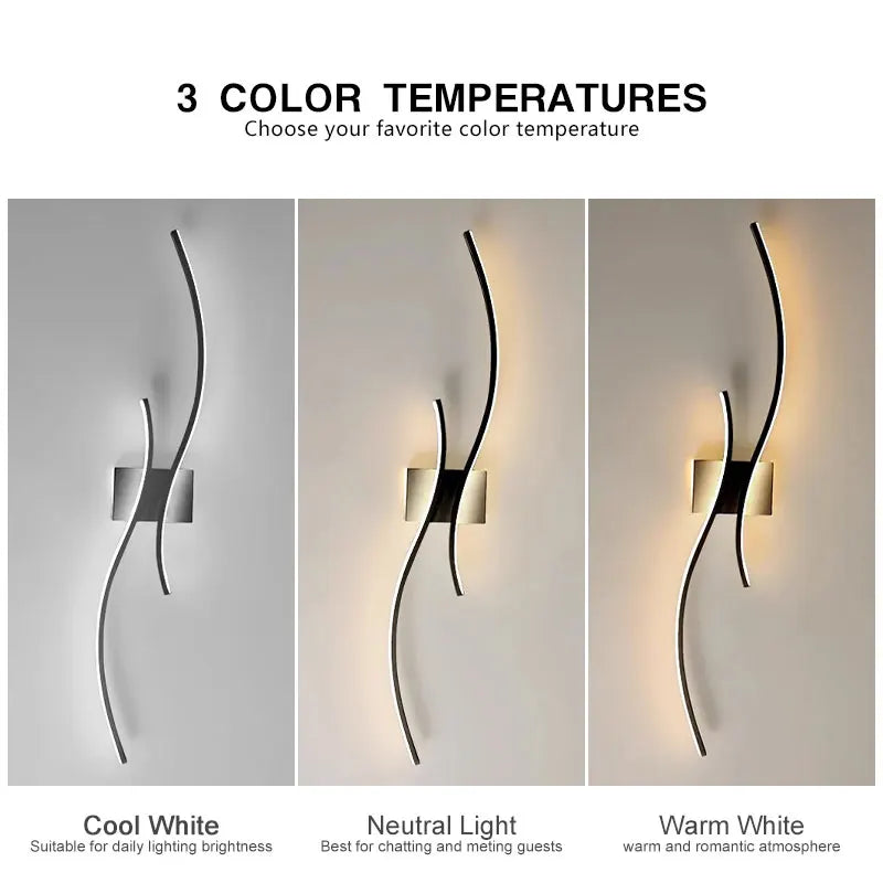 Indoor LED Wall Lamps for Corridor Bedroom Aluminum LED Wall Sconce Wall Lighting Fixtures for TV Background AC85-265V Home