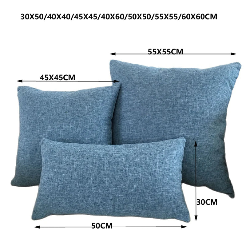 Solid Linen-Blend Cushion Cover – Multiple Sizes