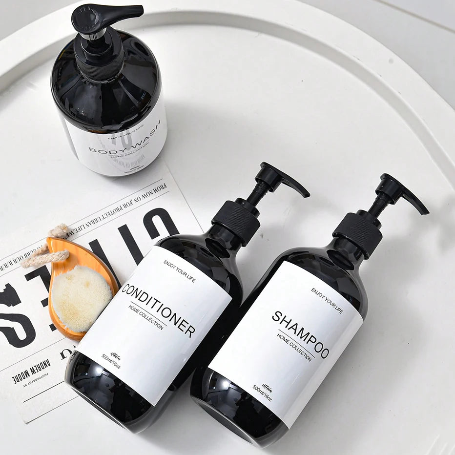 500ml Shower Dispenser Bottle – Shampoo, Conditioner & Body Wash Labels