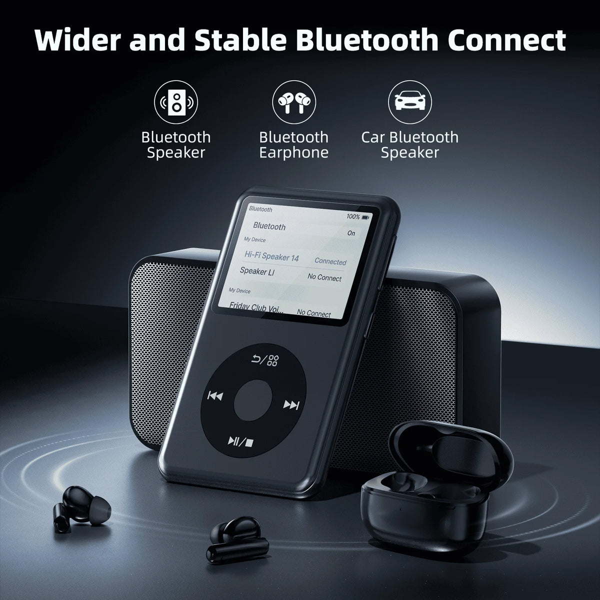 INNIOASIS Y2 Bluetooth MP3 Player, 8GB