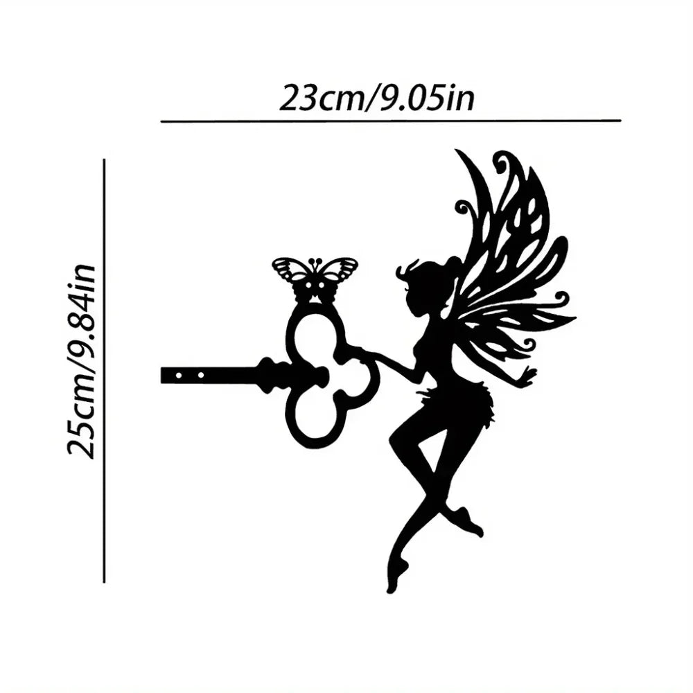 Witch & Cat Metal Garden Stake – Outdoor Yard Art