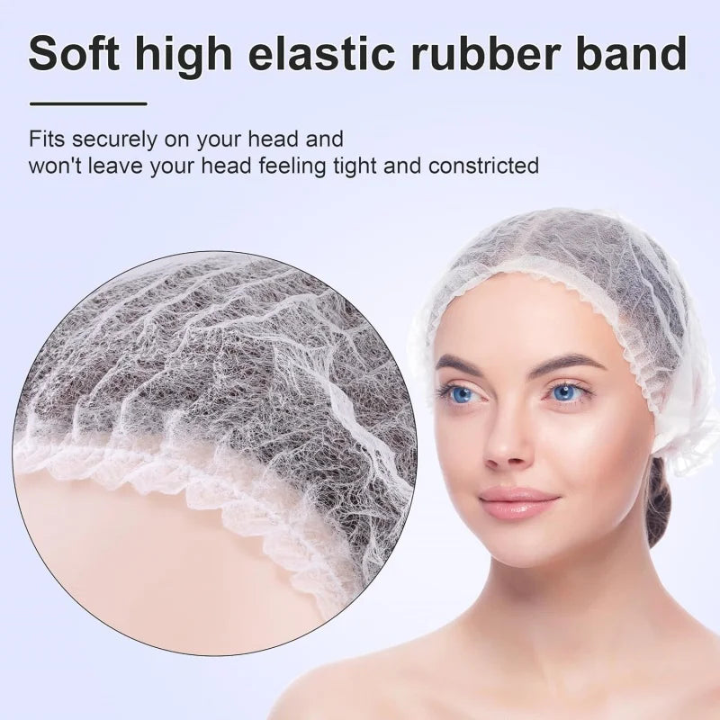 100/50/10PCS Disposable Non Woven Fabric Hat Elastic Sterile Caps Eyelash Extension Head Covers Spa Salon Beauty Accessories