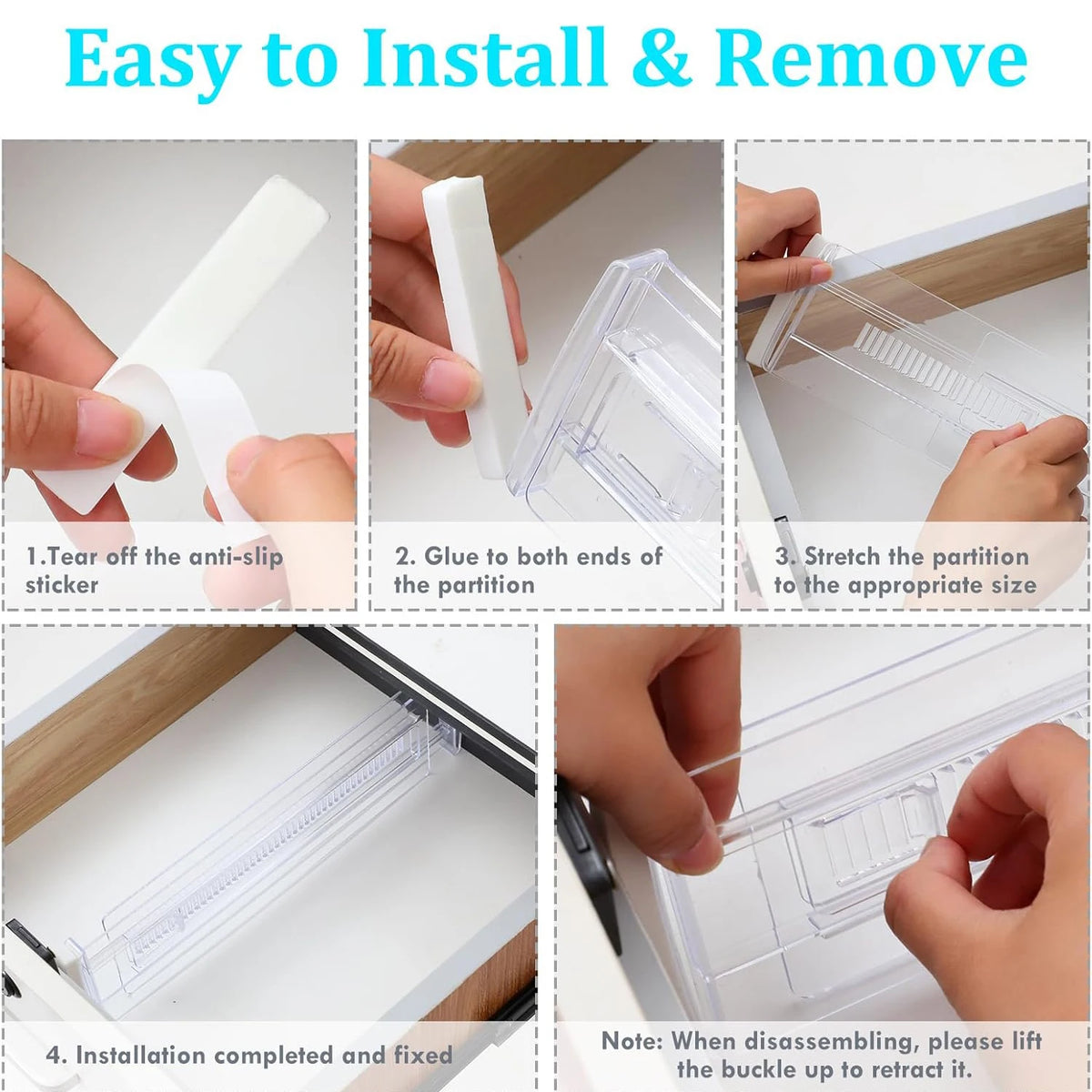 Expandable Clear Drawer Organizer Set – 6/8/10/12 Pack