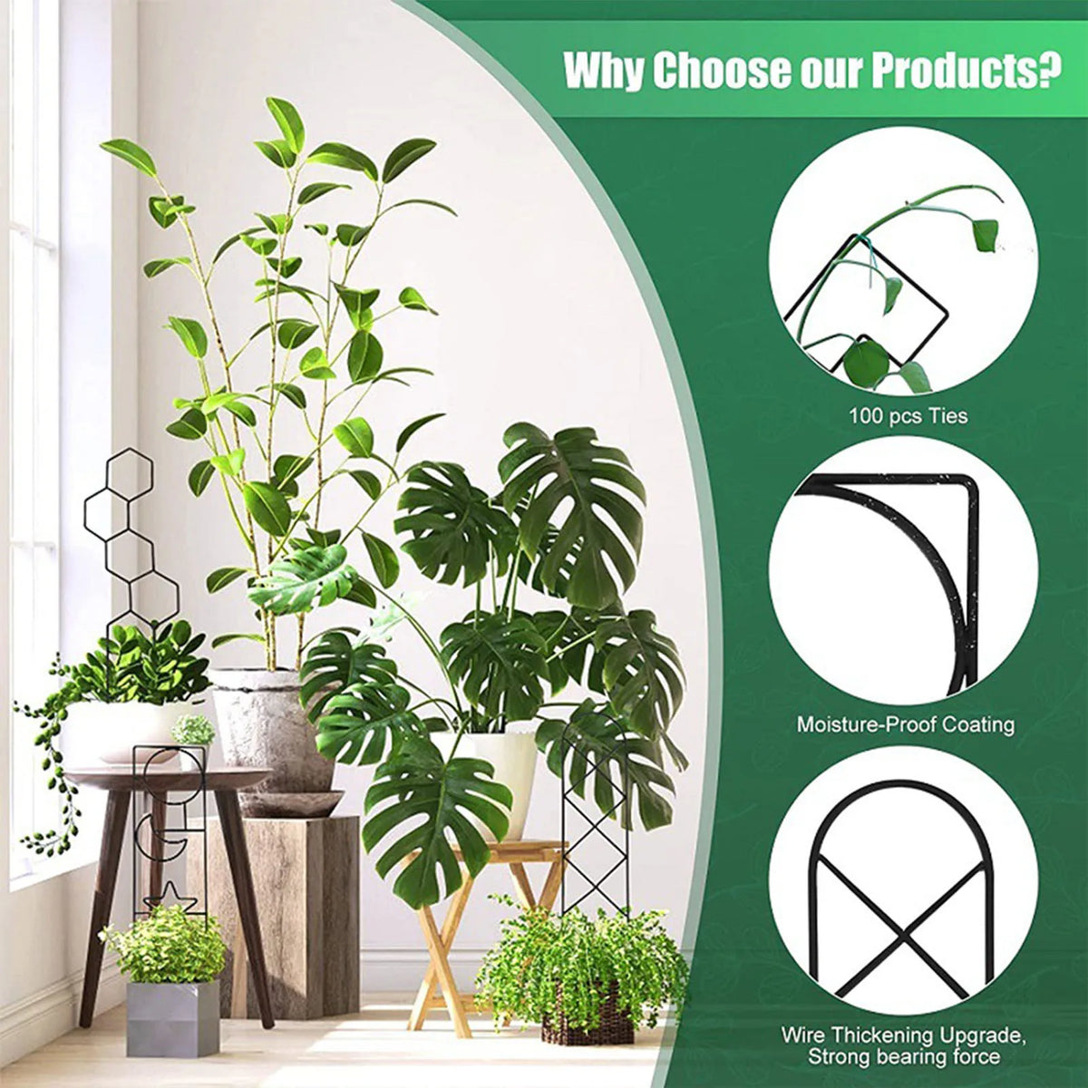 Climbing Plant Trellis Plant Support Garden Stake Stand Climbing Rack Iron Flower Trellis Frame Stand Holder Garden Decor