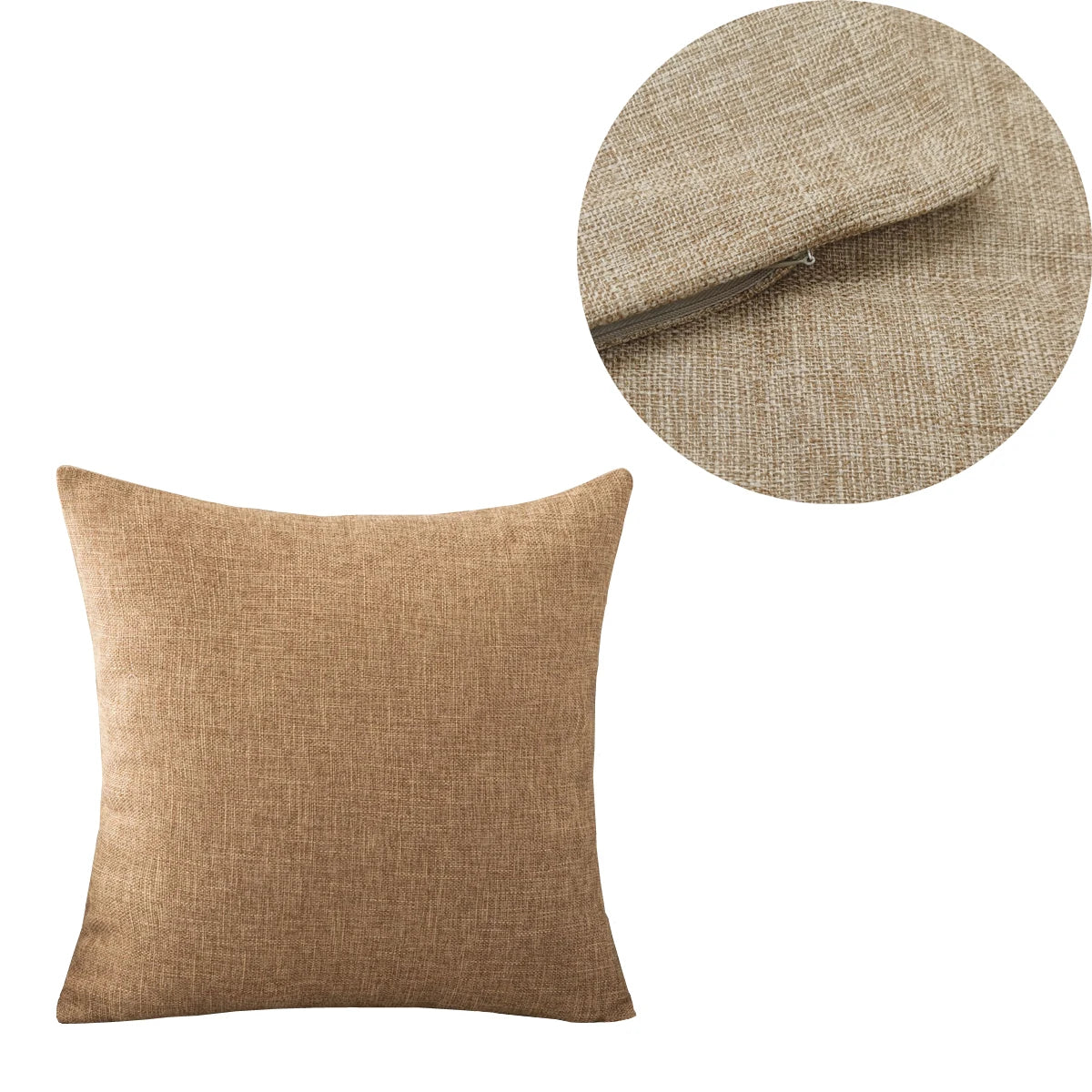 כיסוי כרית חלק במראה פשתן במבחר מידות