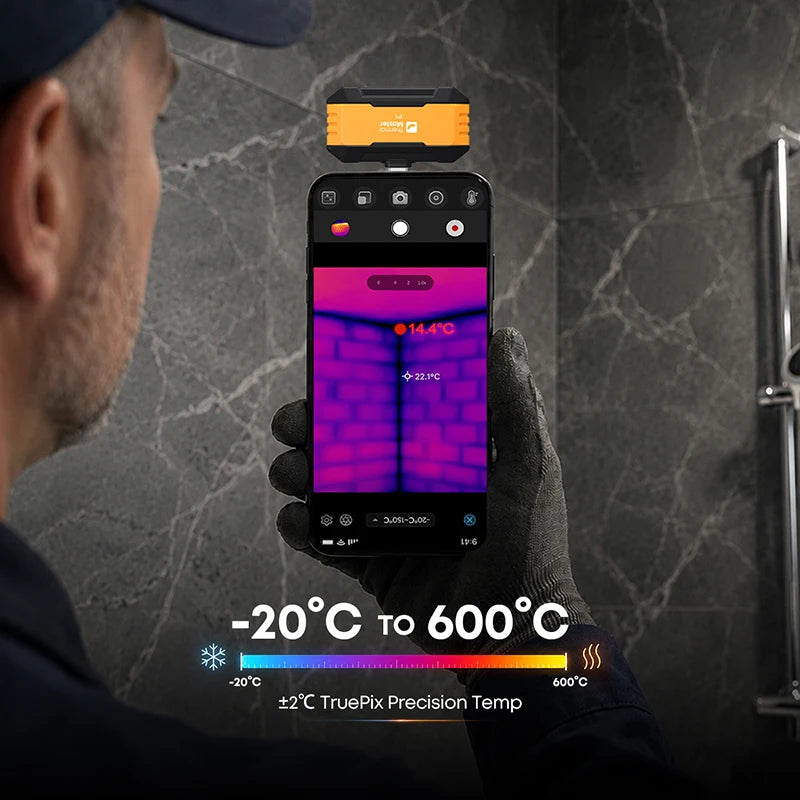 320*240 Thermal Imaging Camera P1  for iPhone and Android Cell Phone 600℃ HVAC House Inspection 15X Digital Zoom