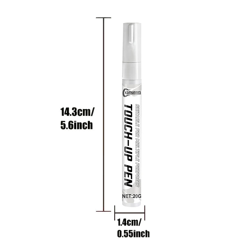 White Car Touch-Up Paint Pen, Scratch Repair and Color Restoration Tool for Auto Paint Surface and Minor Chips