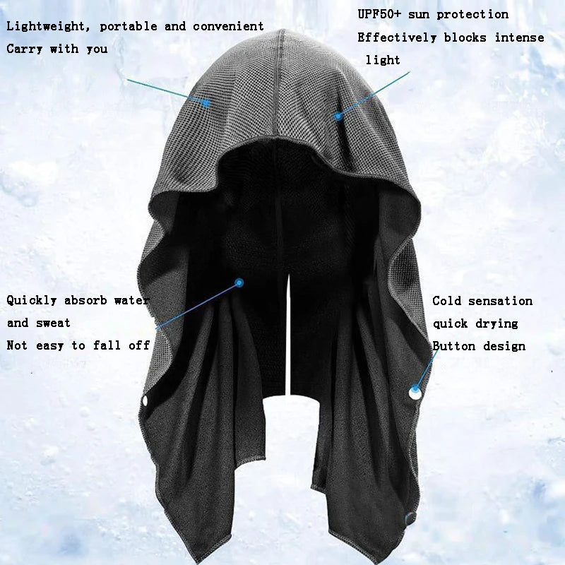 Outdoor Sports Sun Protection and Cooling Headscarf Gym Beach Camping U-shaped Cooling Sweatshirt Headscarf Quick-drying Towel