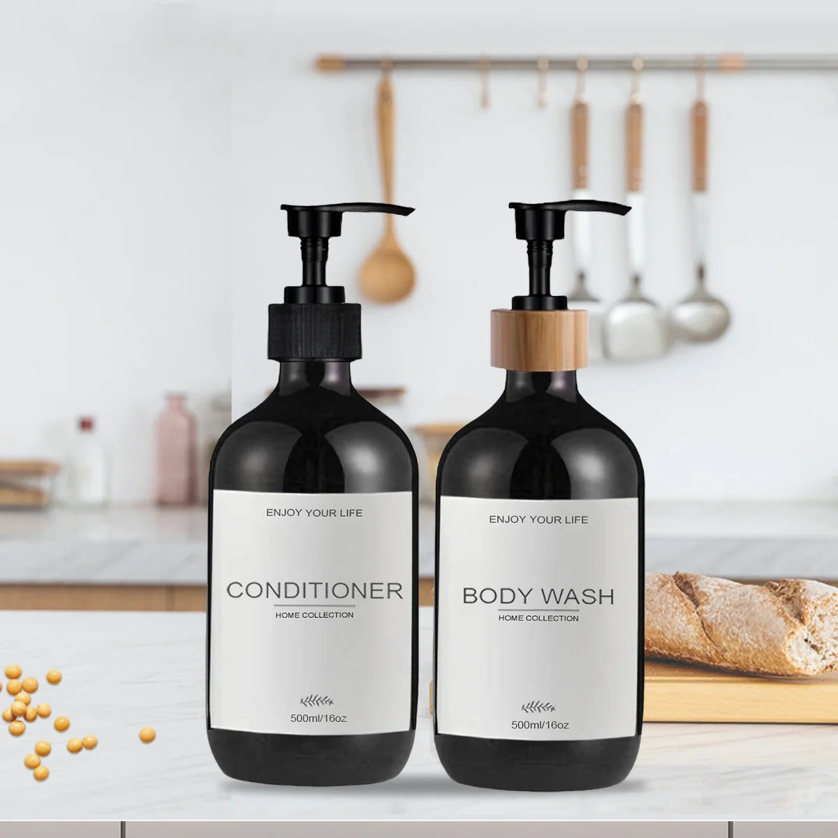 500ml Refillable Soap Dispenser Bottle – Waterproof Labels