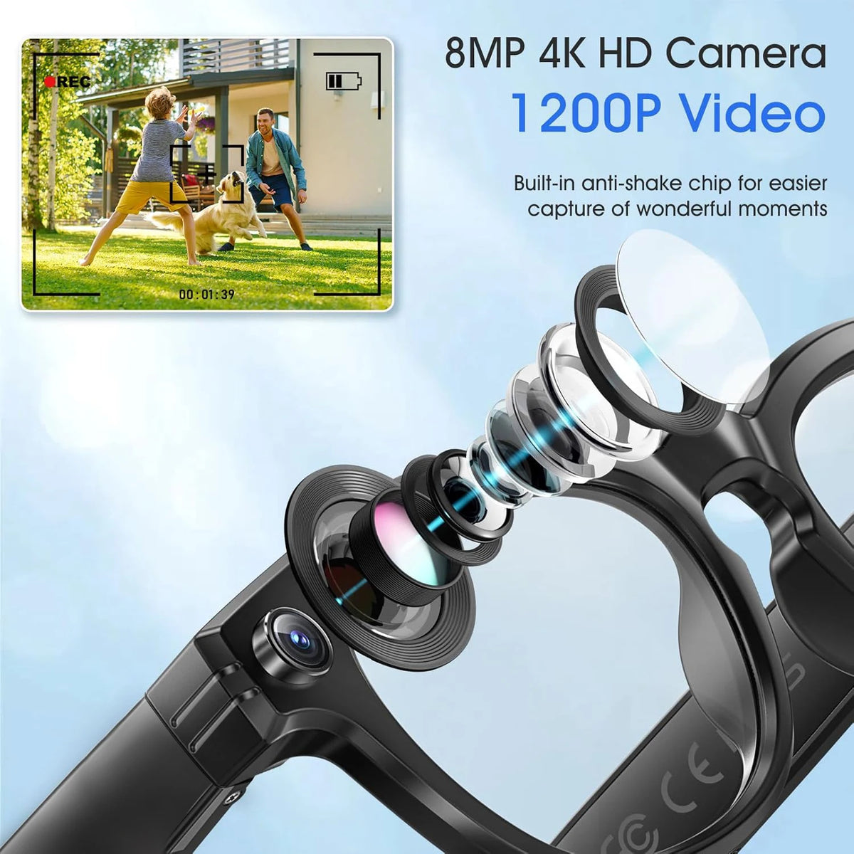 W610 AI Camera Smart Glasses with Translation & Calls