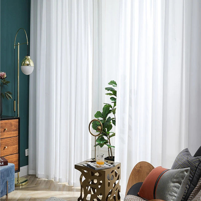 White Sheer Chiffon Curtains – Elegant Voile Window Panels