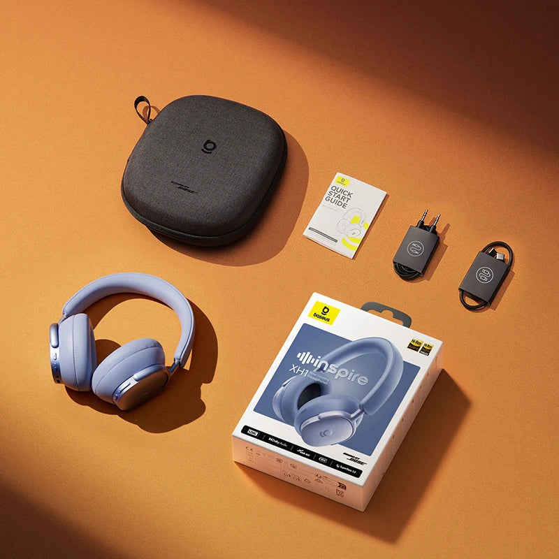 Baseus Inspire XH1 Sound by Bose ANC Wireless Headphone Bluetooth 6.1 48dB Adaptive Noise Cancellation Headset Hi-Res LDAC 100Hr