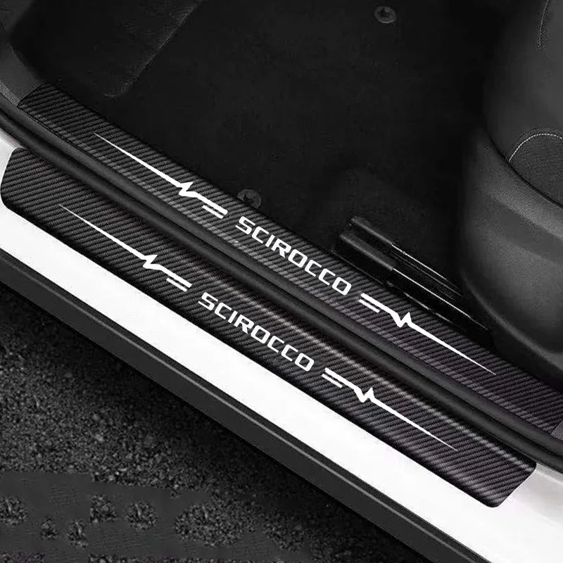 Car Door Sill Protector Stickers For Volkswagen SCIROCCO Logo Anti-Scratch Threshold Rear Trunk Strip Decorative Car Accessories